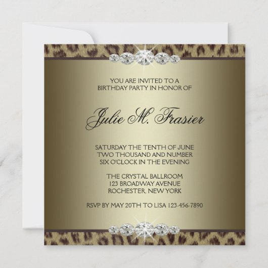 Invitation Gold Leopard 15e anniversaire (Dos)