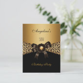 Invitation Gold Leopard Café Brown Black 50e anniversaire (Debout devant)
