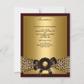Invitation Gold Leopard Café Brown Black 50e anniversaire 3 (Dos)
