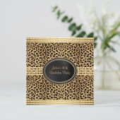 Invitation Gold Leopard fête d'anniversaire (Debout devant)