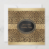 Invitation Gold Leopard fête d'anniversaire (Devant)