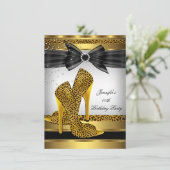 Invitation Gold Leopard High talon Chaussure Argent Anniversa (Debout devant)
