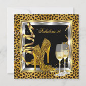 Invitation Gold Leopard Noir talons hauts Chaussures Annivers (Devant)