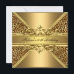 Invitation Gold Leopard On Gold 50th Birthday Party 2<br><div class="desc">Gold Leopard On Gold 50th Birthday Party Anniversaire,  Anniversaire,  Fête de fête Invitation. Customisez avec vos propres détails.</div>