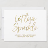 Invitation Gold "Let love scintiller" Sparkler Envoyer l'insc (Devant)