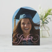 Invitation Gold Letting Photo Arch Diplôme du secondaire (Debout devant)