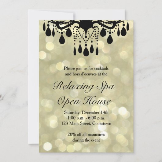 Invitation Gold Lights Open House (Devant)