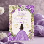 Invitation Gold Lilac Mis Quince 15 Anos Quinceañera Crown<br><div class="desc">Quinceañera Purple Lilac Gold Crown Invitation Mis Quince 15 Anos,  16e anniversaire, </div>