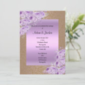 Invitation Gold Lilac Purple Fiançailles de mariage élégant (Debout devant)