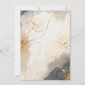 Invitation Gold Line Floral 10th Anniversary ID1169 (Dos)