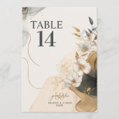 Invitation Gold Line Floral 50th Anniversary Table Num ID1169 (Devant)