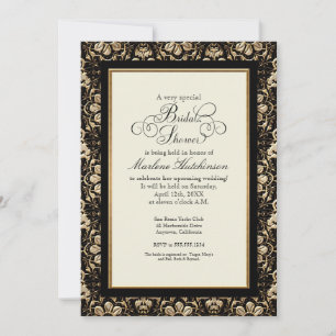 Invitation Gold Look, dentelle Baroque Art Nouveau Déco 20s S