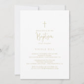Invitation Gold Love Fancy Script Baptême (Devant)
