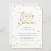 Invitation Gold Love Hearts Confetti Baby shower / Saupoudrer (Devant)