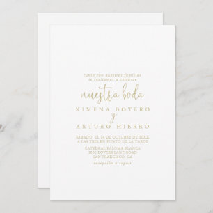 Invitation Gold Love Script fantaisie Nuestra Boda Mariage
