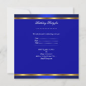 Invitation Gold Magic Blue Birds Blue Birthday Party (Dos)