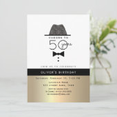 Invitation Gold Male 50e anniversaire (Debout devant)
