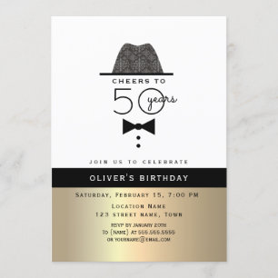 Invitation Gold Male 50e anniversaire