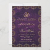 Invitation Gold Mandala Frame violet musulman musulman mariag (Devant)