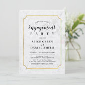 Invitation Gold & Marble | Mariage Classique Fiançailles (Debout devant)