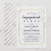 Invitation Gold & Marble | Mariage Classique Fiançailles (Devant / Derrière)