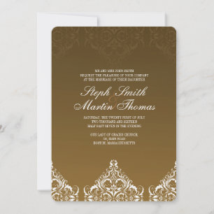 Invitation Gold Mariage damassé