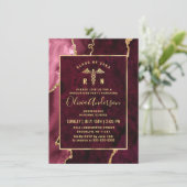 Invitation Gold Maroon Nursing School RN Graduation Party (Debout devant)