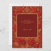 Invitation gold Maroon Rose mango Paisley Hindu Wedding  (Dos)