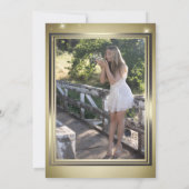 Invitation Gold Masquerade Sweet 16 Photo Anniversaire (Dos)