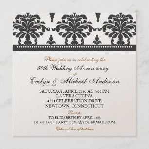 Invitation Gold Metallic Elegant 50ème anniversaire