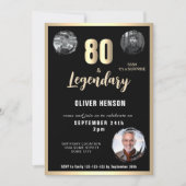 Invitation Gold Metallic Surprise 80e anniversaire (Devant)