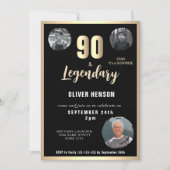 Invitation Gold Metallic Surprise 90e anniversaire (Devant)