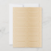 Invitation Gold Mid Century Mod Géométrique Mariage élégant (Dos)