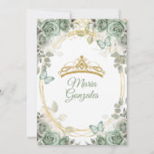 Invitation Gold Mis Quince Dusty Green Floral Quinceañera (Dos)