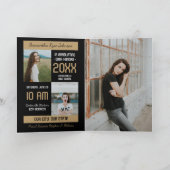 Invitation Gold Modern Block 5-Photo Graduation (Intérieur)