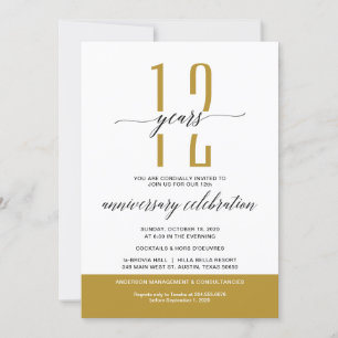 Invitation GOLD Modern Business Anniversaire Fête de fête