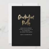 Invitation Gold Modern Calligraphie Photo Graduation (Dos)