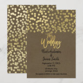 Invitation Gold Modern Chic Rustic Kraft Chic Mariage (Devant / Derrière)