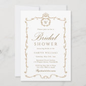 Invitation Gold Modern Classic Frame Bridal Shower (Devant)