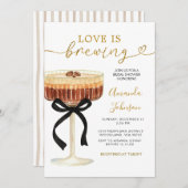 Invitation Gold Modern Coffee Martini Bridal Shower (Devant / Derrière)