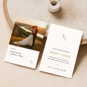Invitation Gold Modern Elegant Mariage photo budget