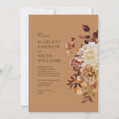 Invitation Gold Modern Fall Terracotta Mariage Floral (Devant)
