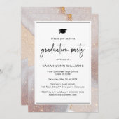 Invitation Gold Modern Graduation Party (Devant / Derrière)