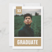 Invitation Gold Modern Textured Photo Graduation (Devant)