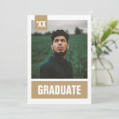 Invitation Gold Modern Textured Photo Graduation (Debout devant)