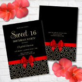 Invitation Gold moderne Egypte Bow rouge géométrique 16e anni