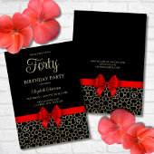 Invitation Gold moderne Egypte Bow rouge géométrique 40e anni