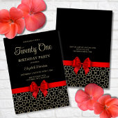 Invitation Gold moderne Égypte Géométrique Bow rouge 21e anni