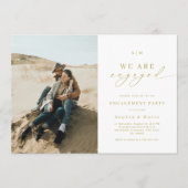 Invitation Gold Monogram & Photo Modern Engagement Party (Devant)