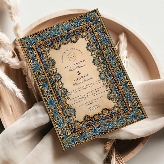 Invitation Gold Mosaic Islamic Wedding